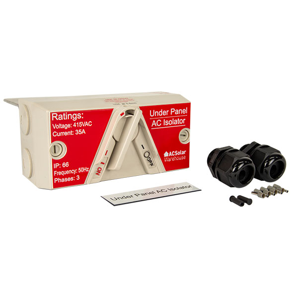 Under Panel AC Isolator Package (2 x 2 Hole Glands)