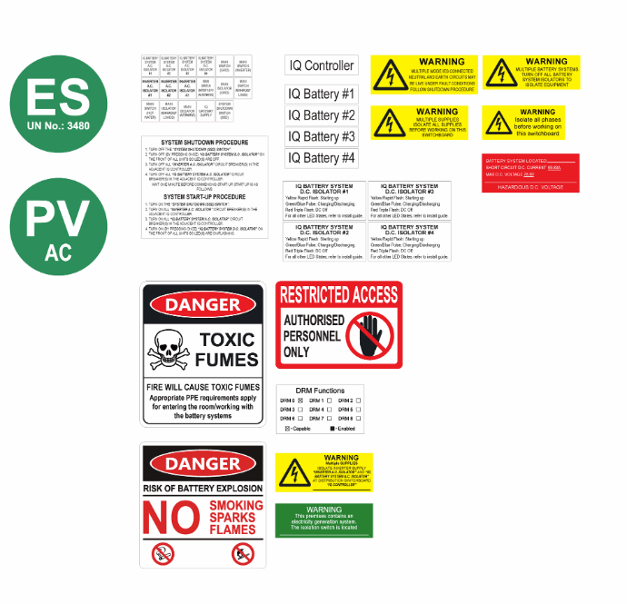 Enphase IQ Battery label kit (AS/NZS 4777.1 2024)
