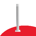 Round Bollard - White with silver reflective tape (surface mount, 900mm x 76mm) - Suits battery installs