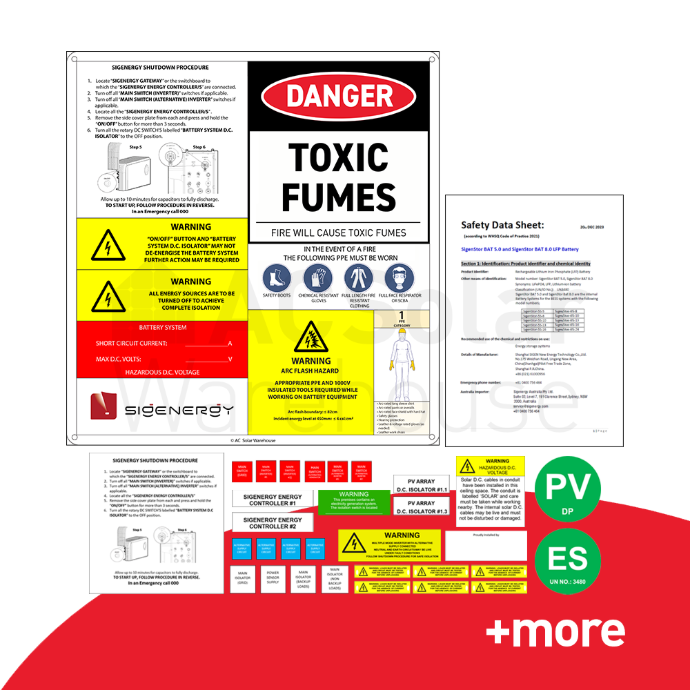 Sigenergy - Pro plaque label kit V2