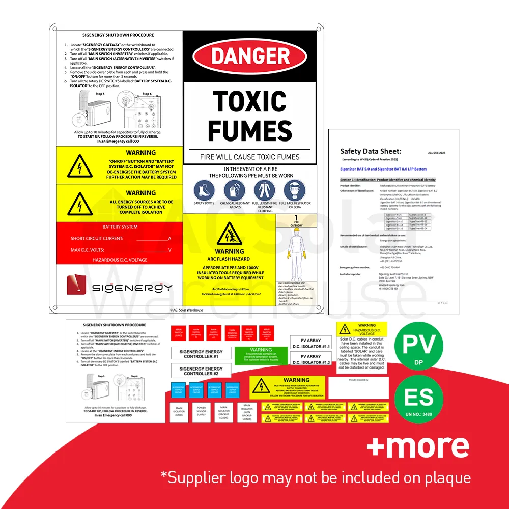 [ACSW-LABEL-SIGEN-HYBRID-PRO-V2] Sigenergy - Pro plaque label kit V2