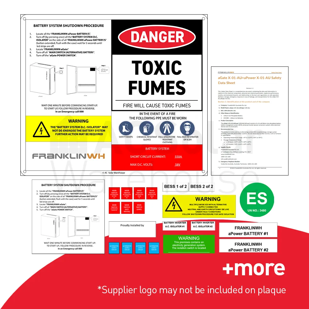 [ACSW-LABEL-FRANKLINWH-HYBRID-PRO] FranklinWH - Pro plaque label kit