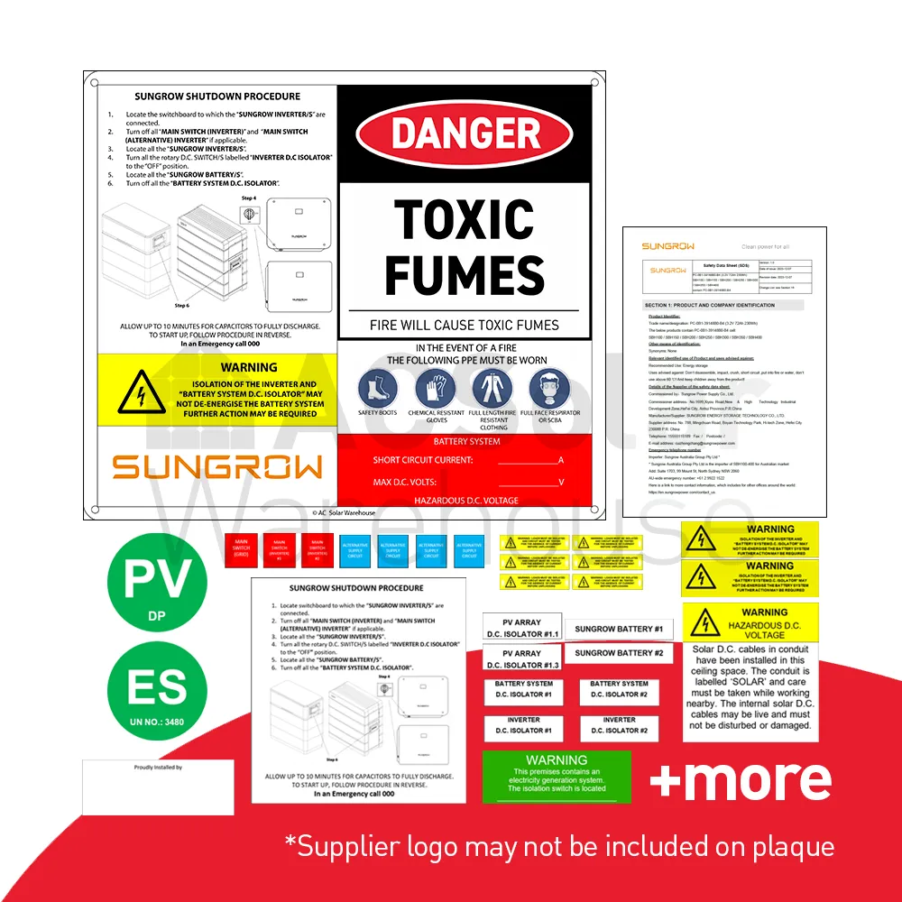 Sungrow battery - Pro plaque label kit