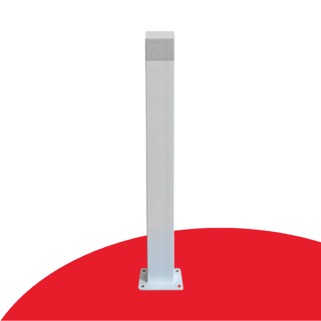 Rectangular Bollard - White with silver reflective tape - Suits battery installs