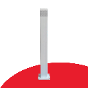 Rectangular Bollard - White with silver reflective tape - Suits battery installs