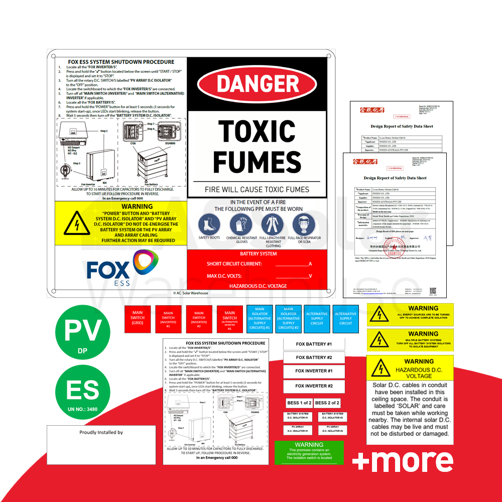 [ACSW-LABEL-FOXESS-HYBRID-PRO] Fox Ess - Pro plaque label kit