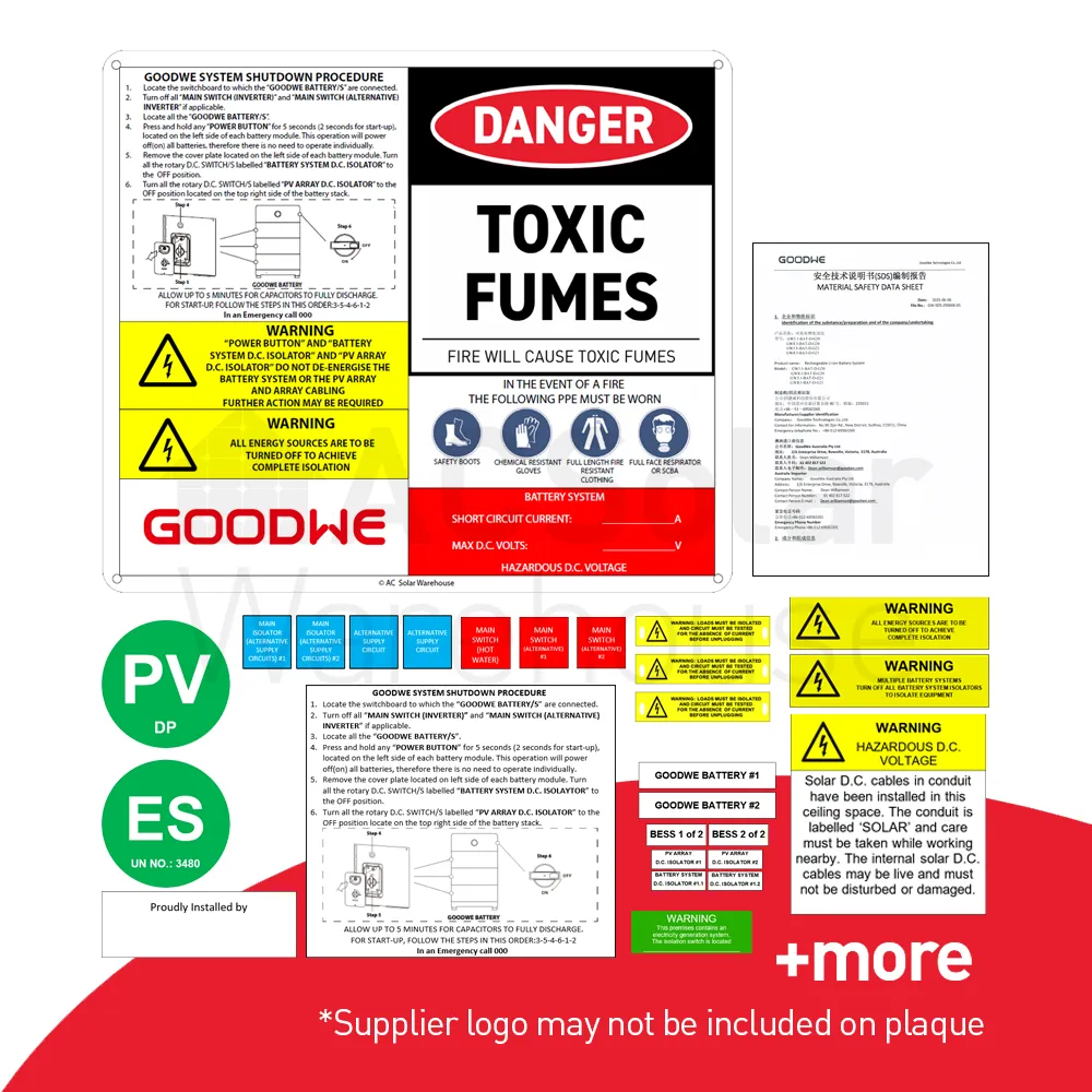 GoodWe - Pro plaque label kit