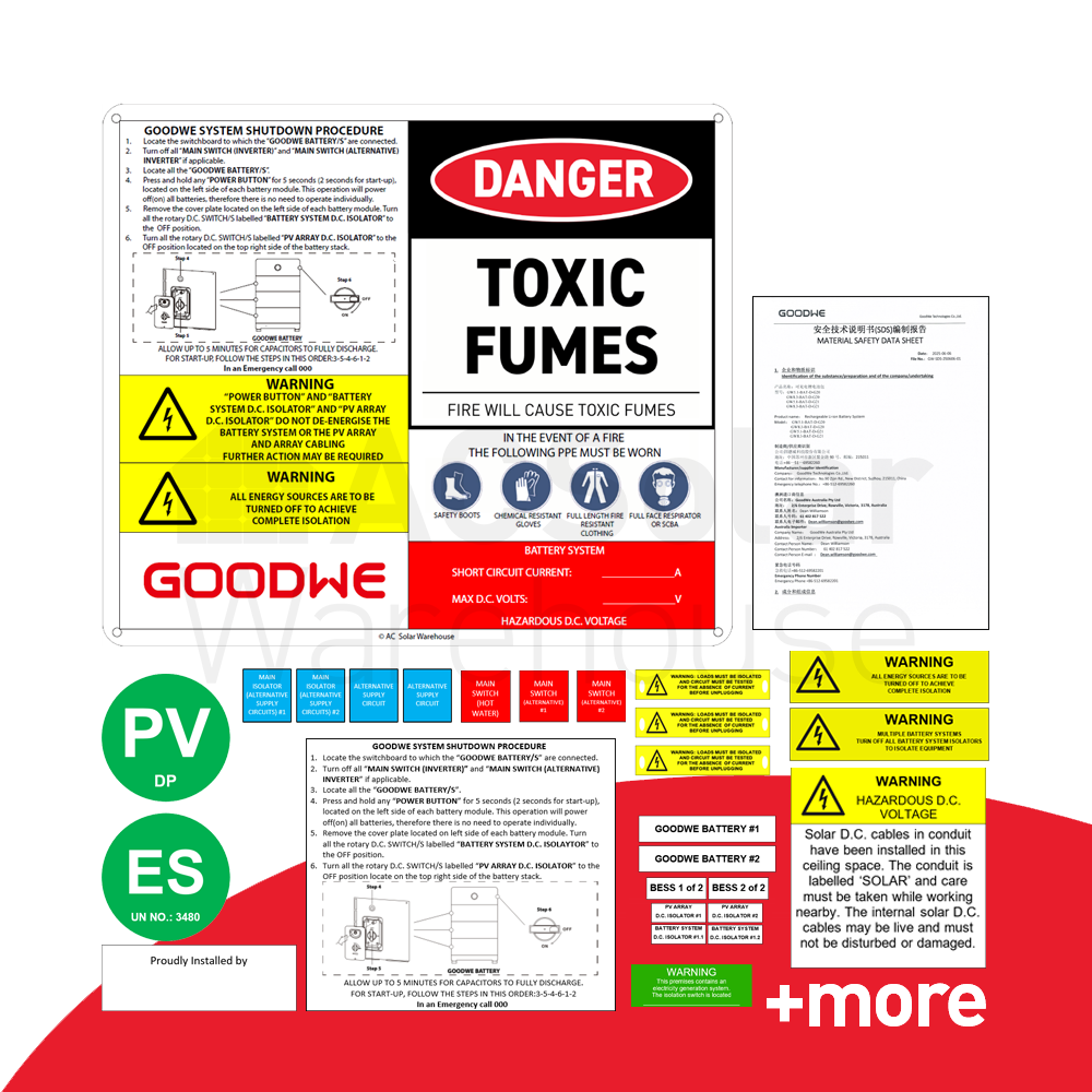 [ACSW-LABEL-GOODWE-HYBRID-PRO] GoodWe - Pro plaque label kit