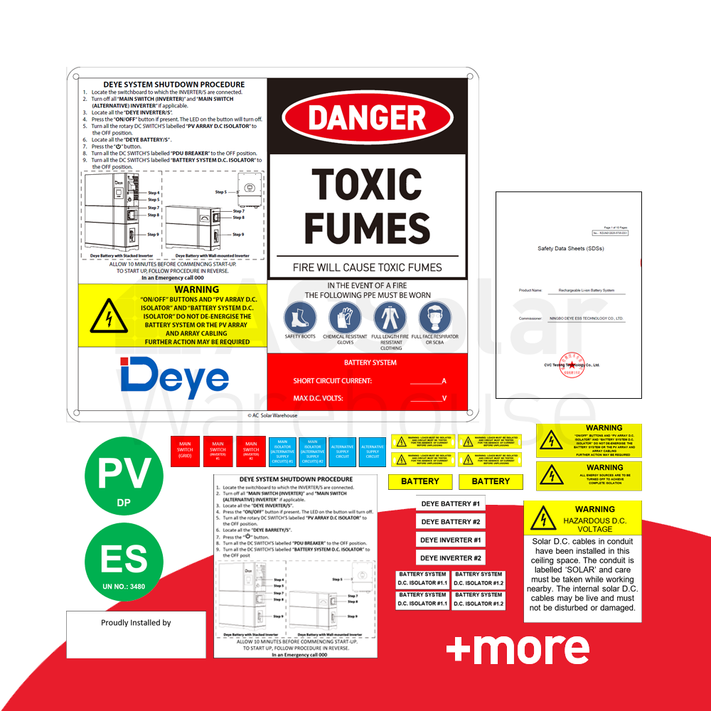 [ACSW-LABEL-DEYE-HYBRID-PRO] Deye - Pro plaque label kit