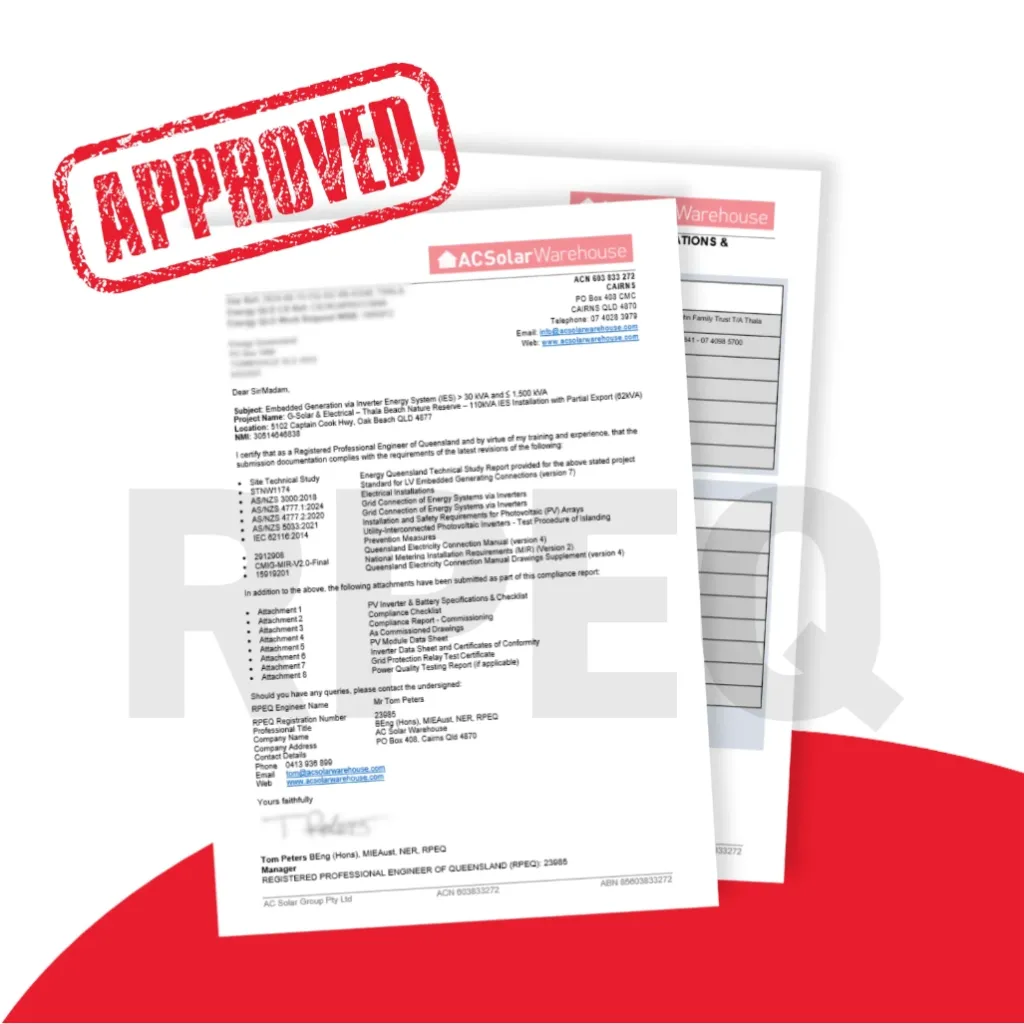 RPEQ Compliance Report (CR) - Energy Queensland systems over 30kVA up to 200kVA