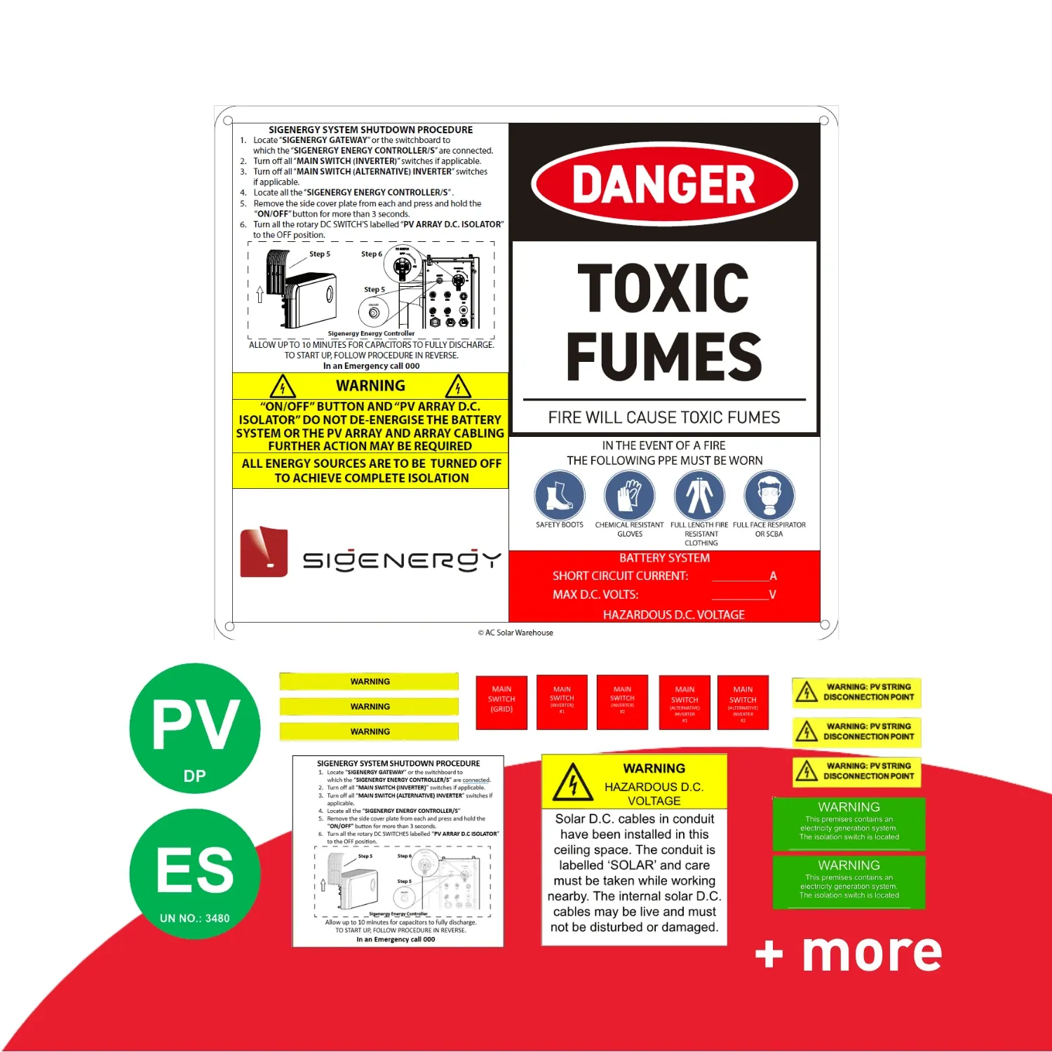 Sigenergy - Pro plaque label kit DC Coupled - Craftsman Edition