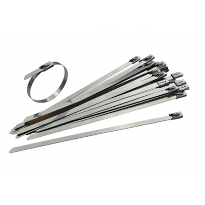[NCSST-100] Nylon coated stainless steel cable ties (bag of 100)